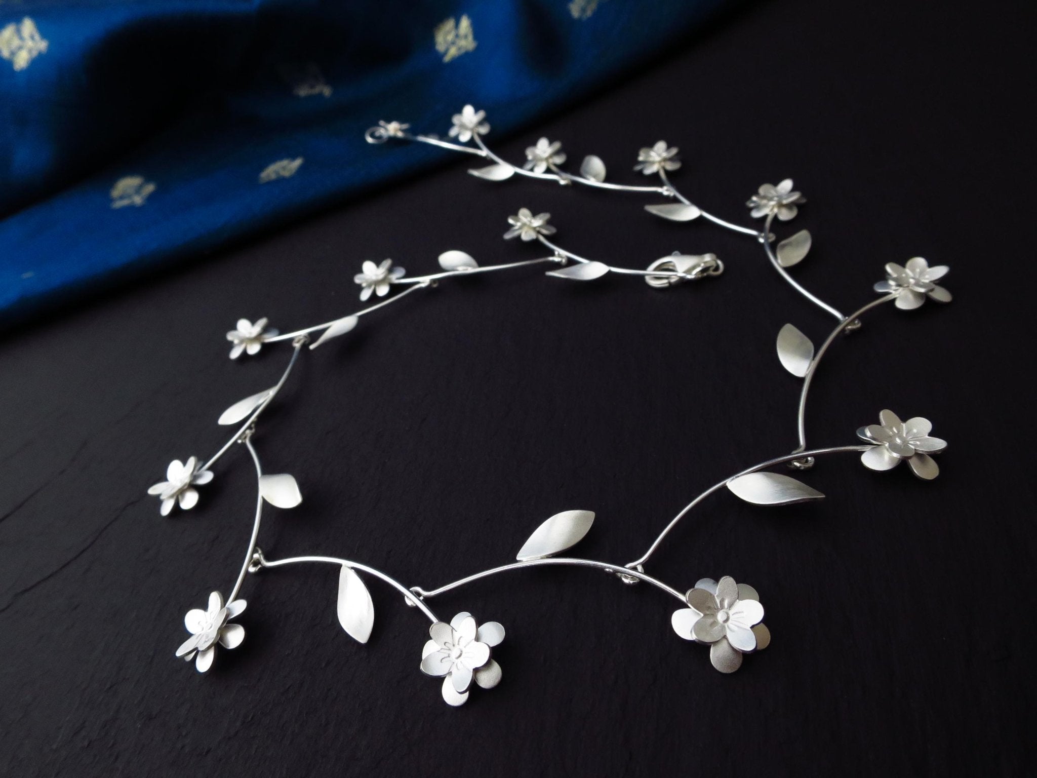 Sterling Silber Kette 43cm solid Gänseblümchen Kette