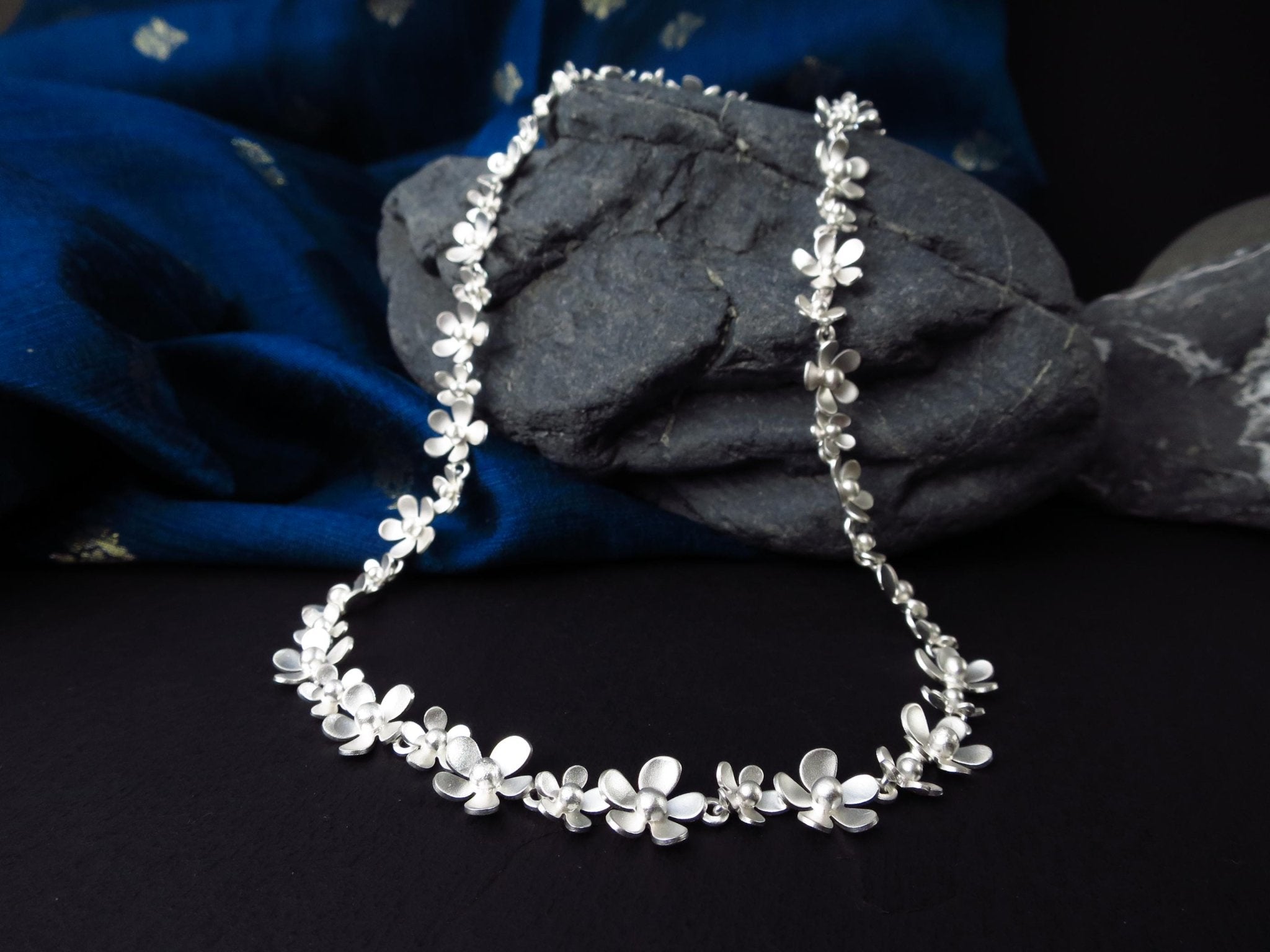 Sterling Silber Kette 44cm solid Bümchen Statement