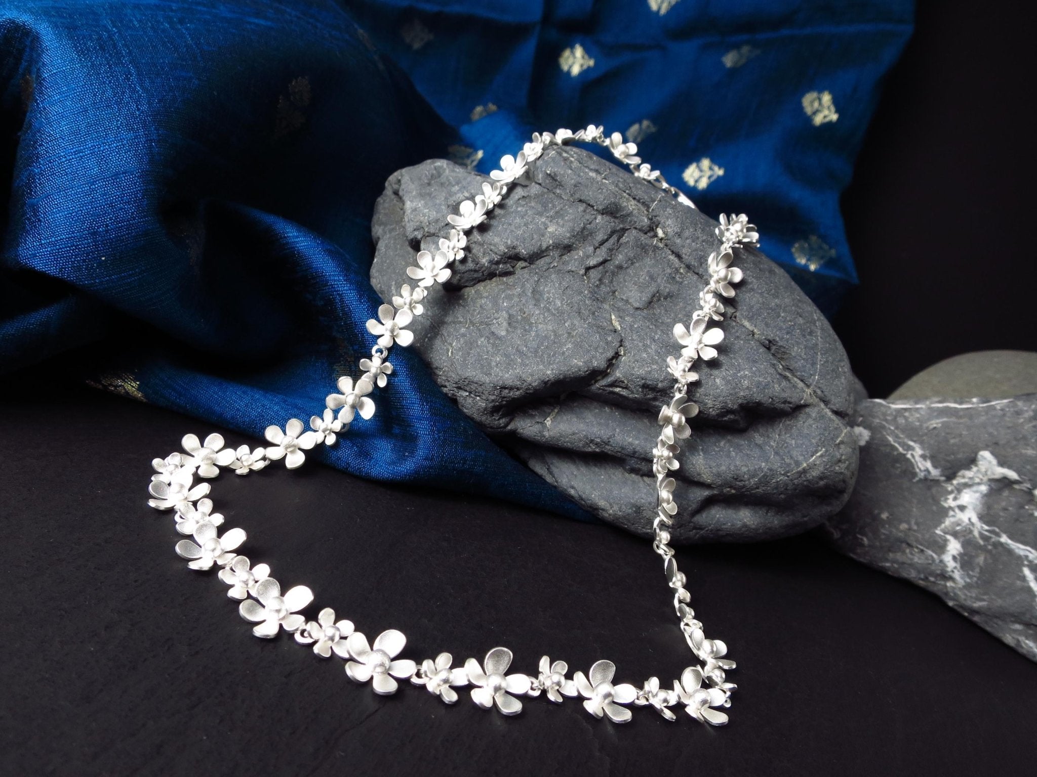 Sterling Silber Kette 44cm solid Bümchen Statement