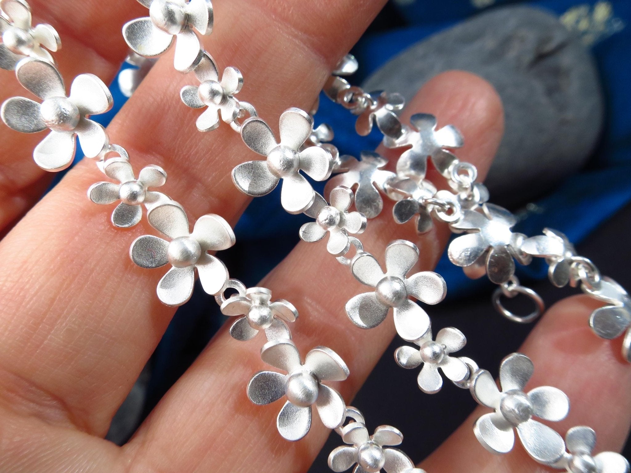 Sterling Silber Kette 44cm solid Bümchen Statement