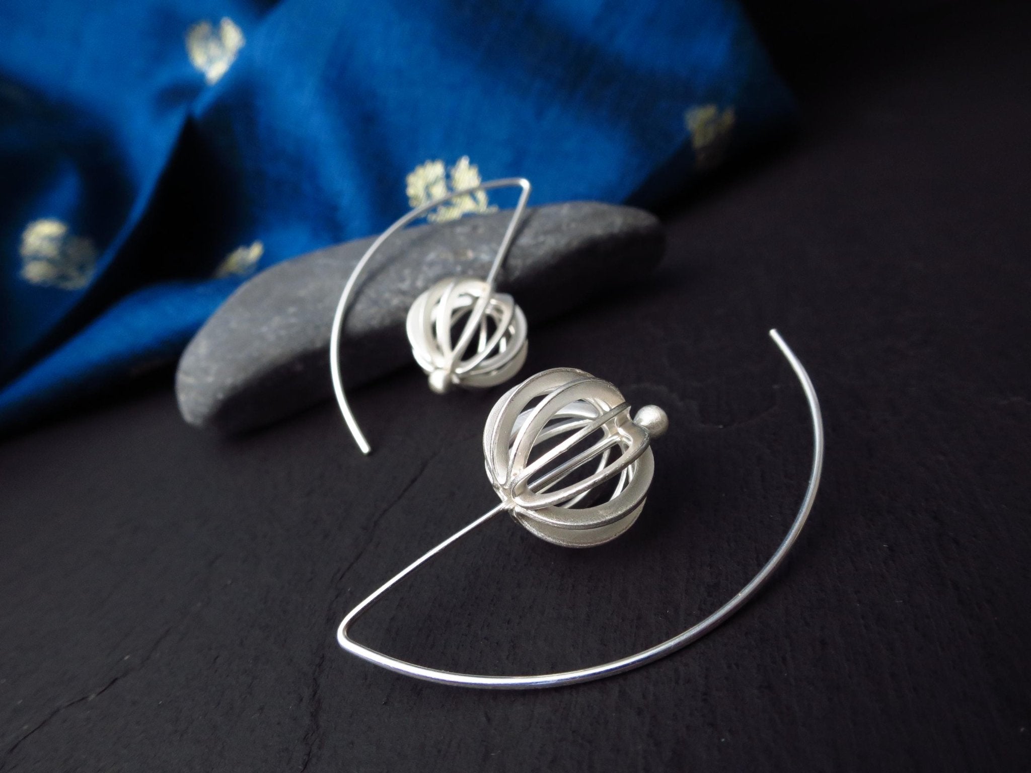 Sterling Silber Ohrringe solid Kreisel Statement