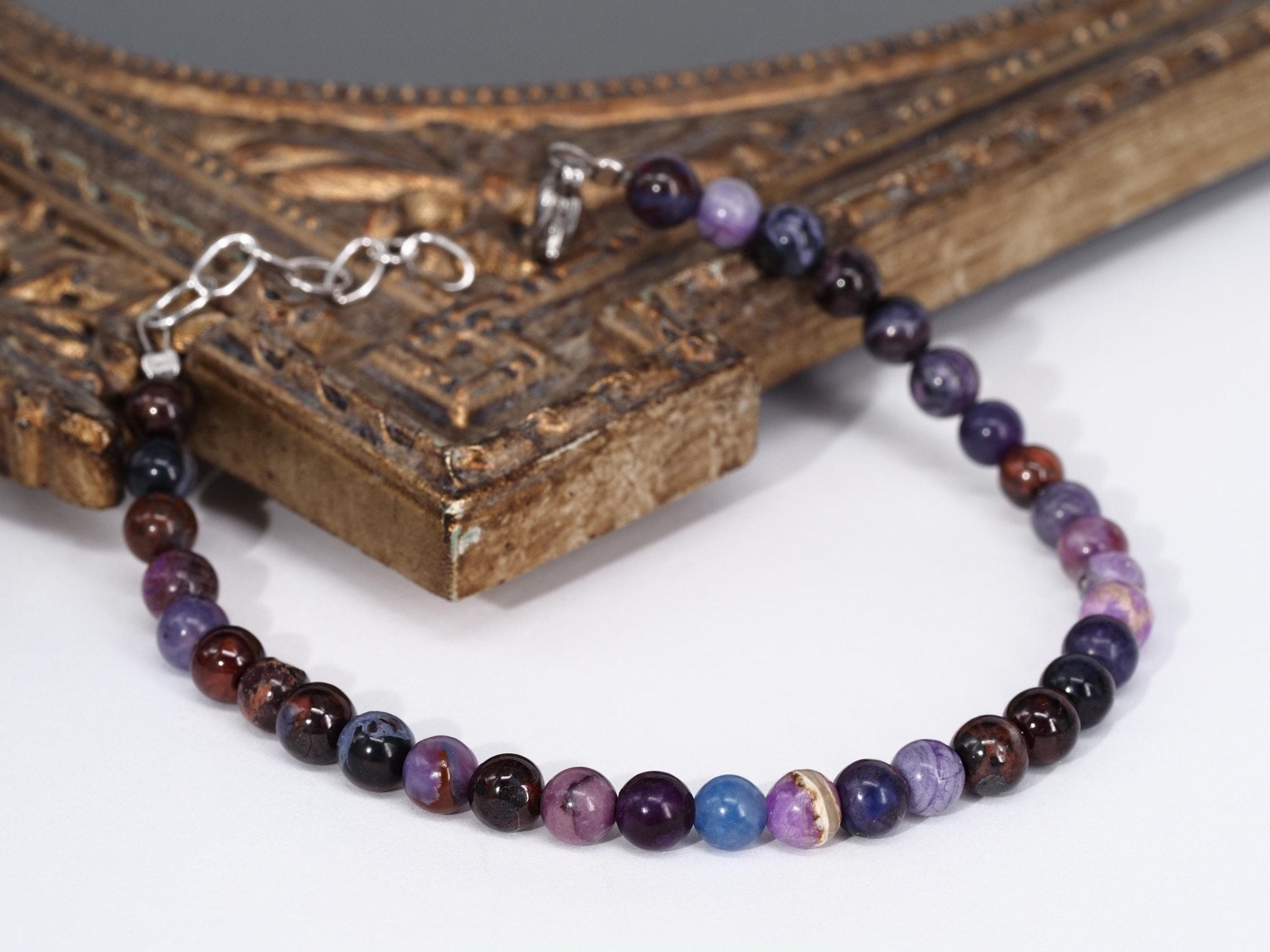 Sugilit Armband 100% echtes lila Edelsteinarmband 17,5 - 20cm