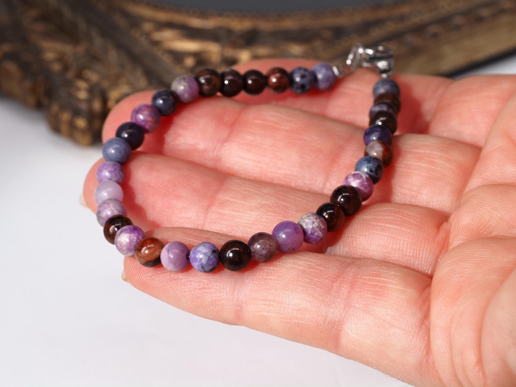 Sugilit Armband 100% echtes lila Edelsteinarmband 17,5 - 20cm
