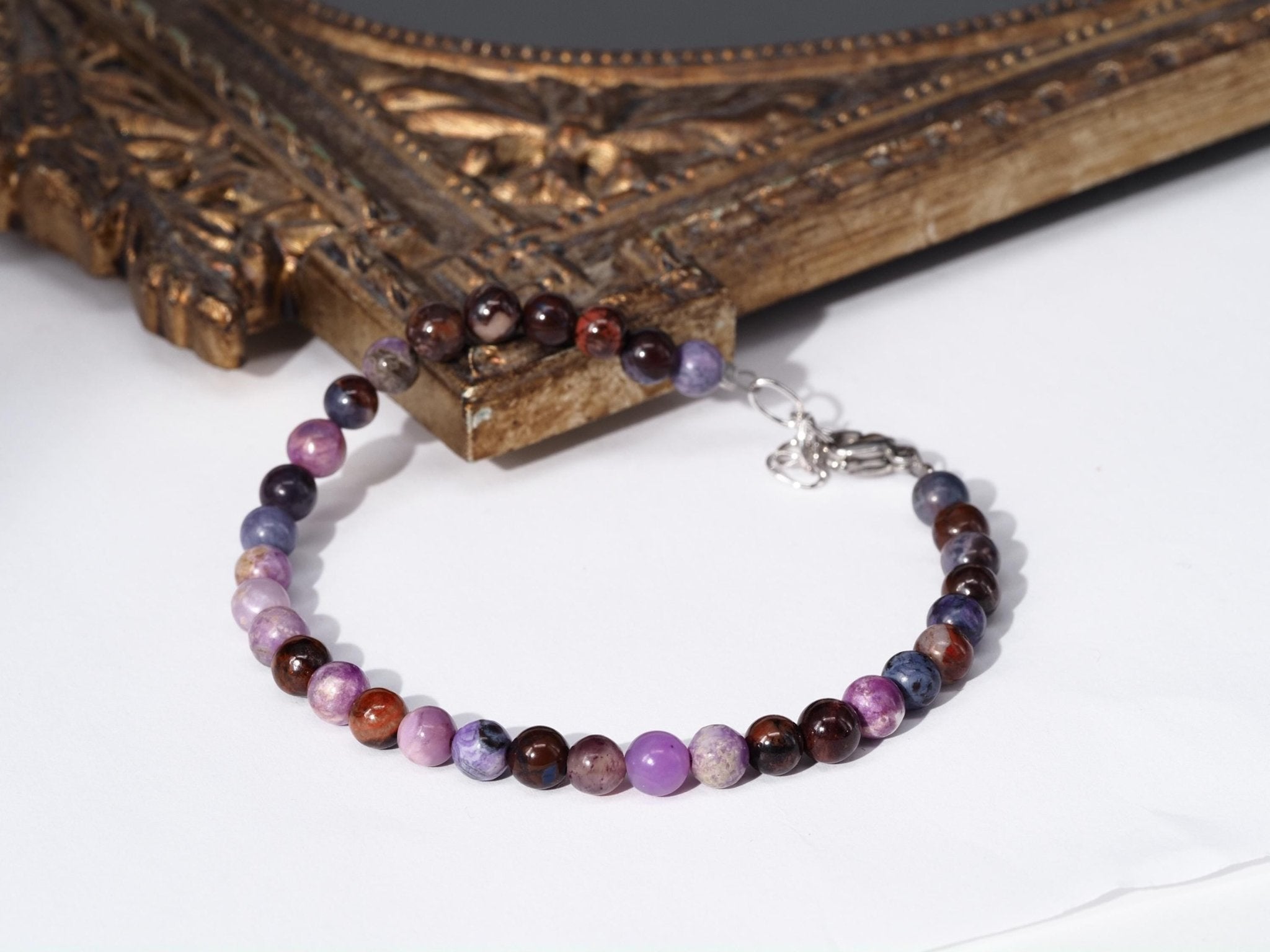 Sugilit Armband 100% echtes lila Edelsteinarmband 17,5 - 20cm