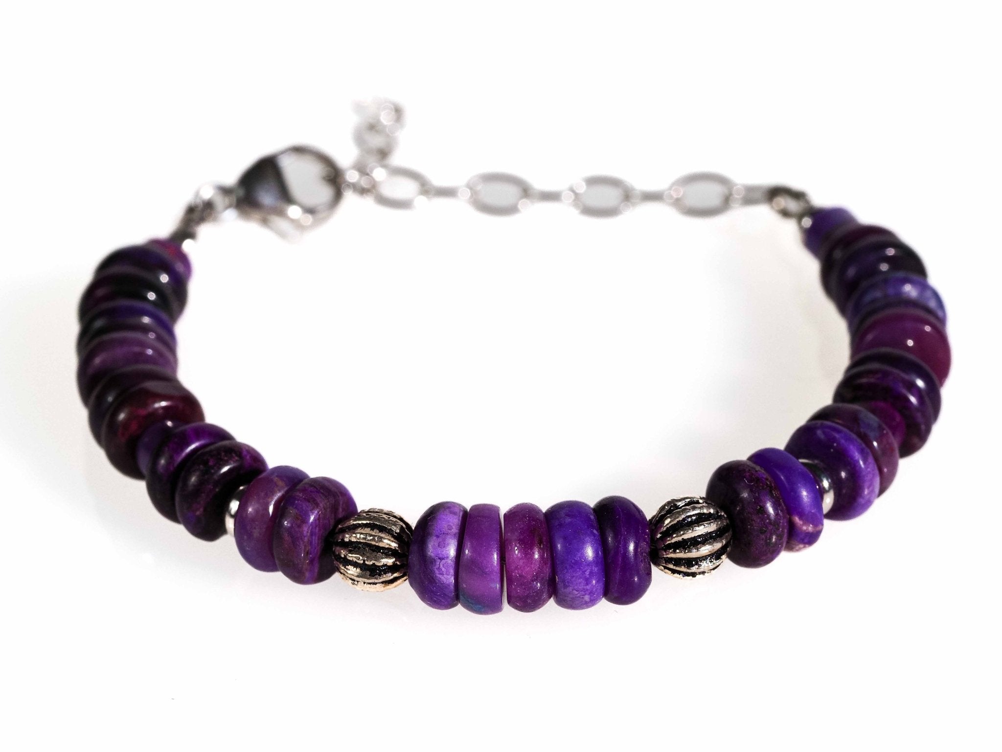 Sugilit Armband 100% Natur lila Edelsteinarmband