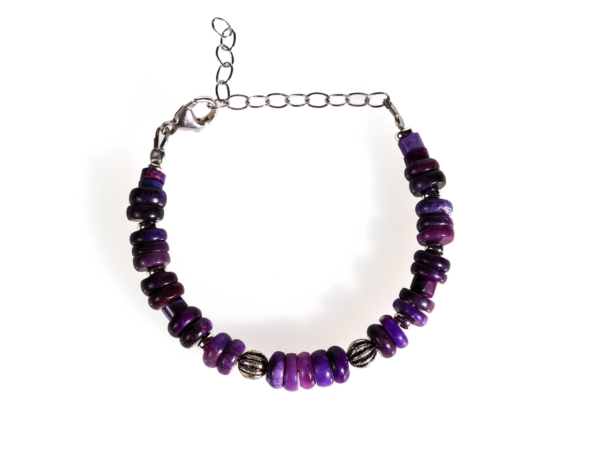 Sugilit Armband 100% Natur lila Edelsteinarmband