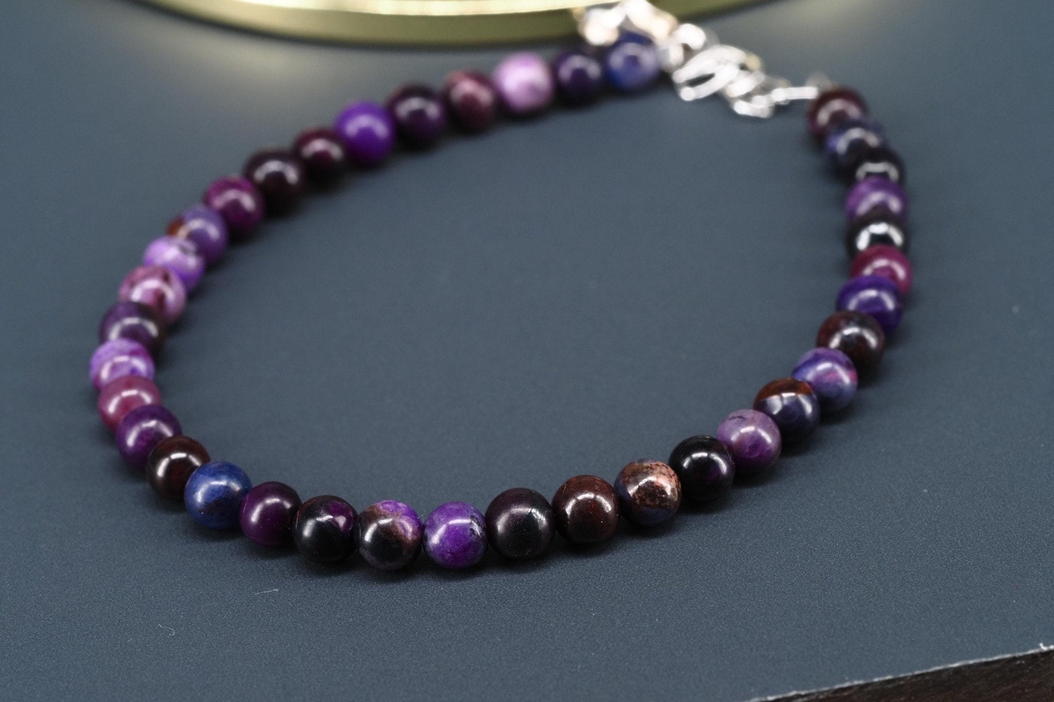 Sugilit Armband echtes lila Edelsteinarmband 19 - 22,5cm