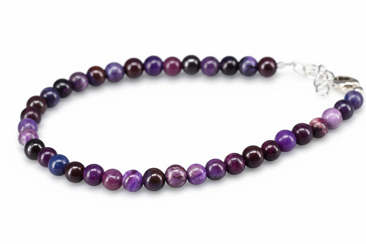 Sugilit Armband echtes lila Edelsteinarmband 19 - 22,5cm