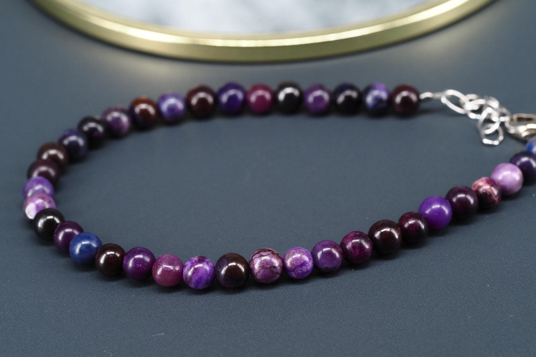 Sugilit Armband echtes lila Edelsteinarmband 19 - 22,5cm