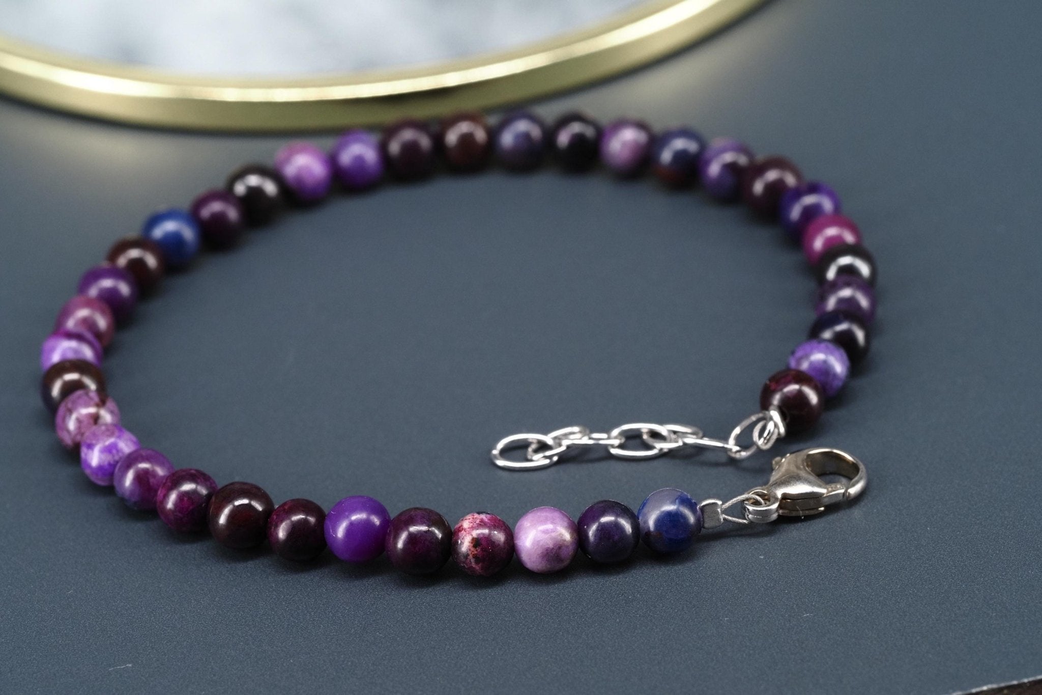 Sugilit Armband echtes lila Edelsteinarmband 19 - 22,5cm