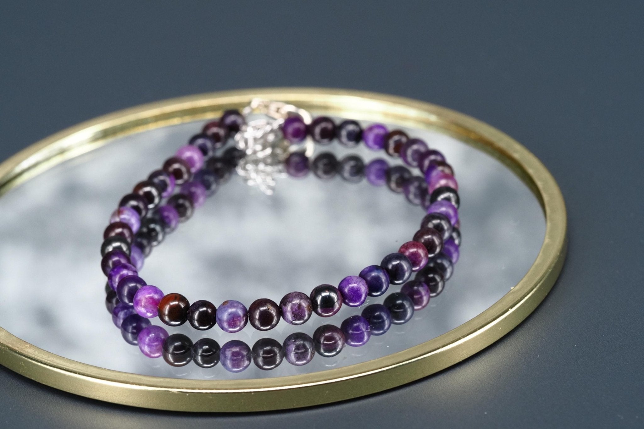 Sugilit Armband echtes lila Edelsteinarmband 19 - 22cm