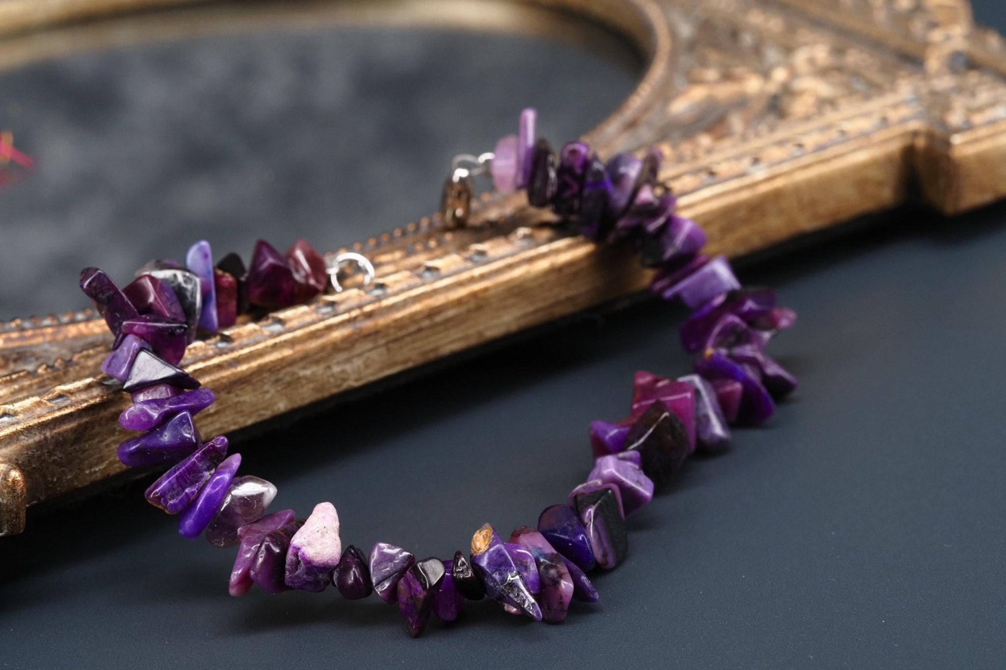 Sugilit Armband echtes lila Edelsteinarmband 19cm