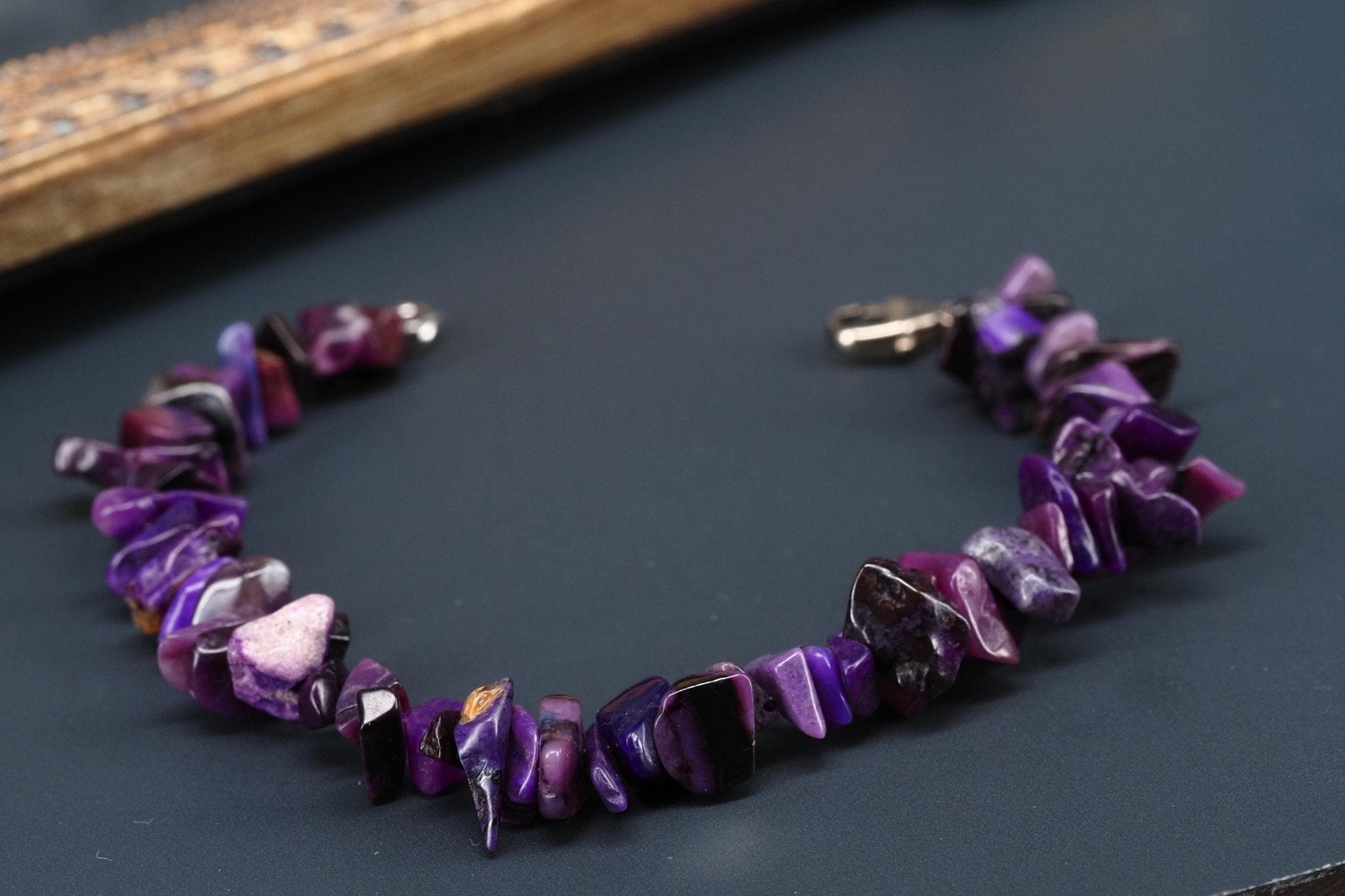 Sugilit Armband echtes lila Edelsteinarmband 19cm