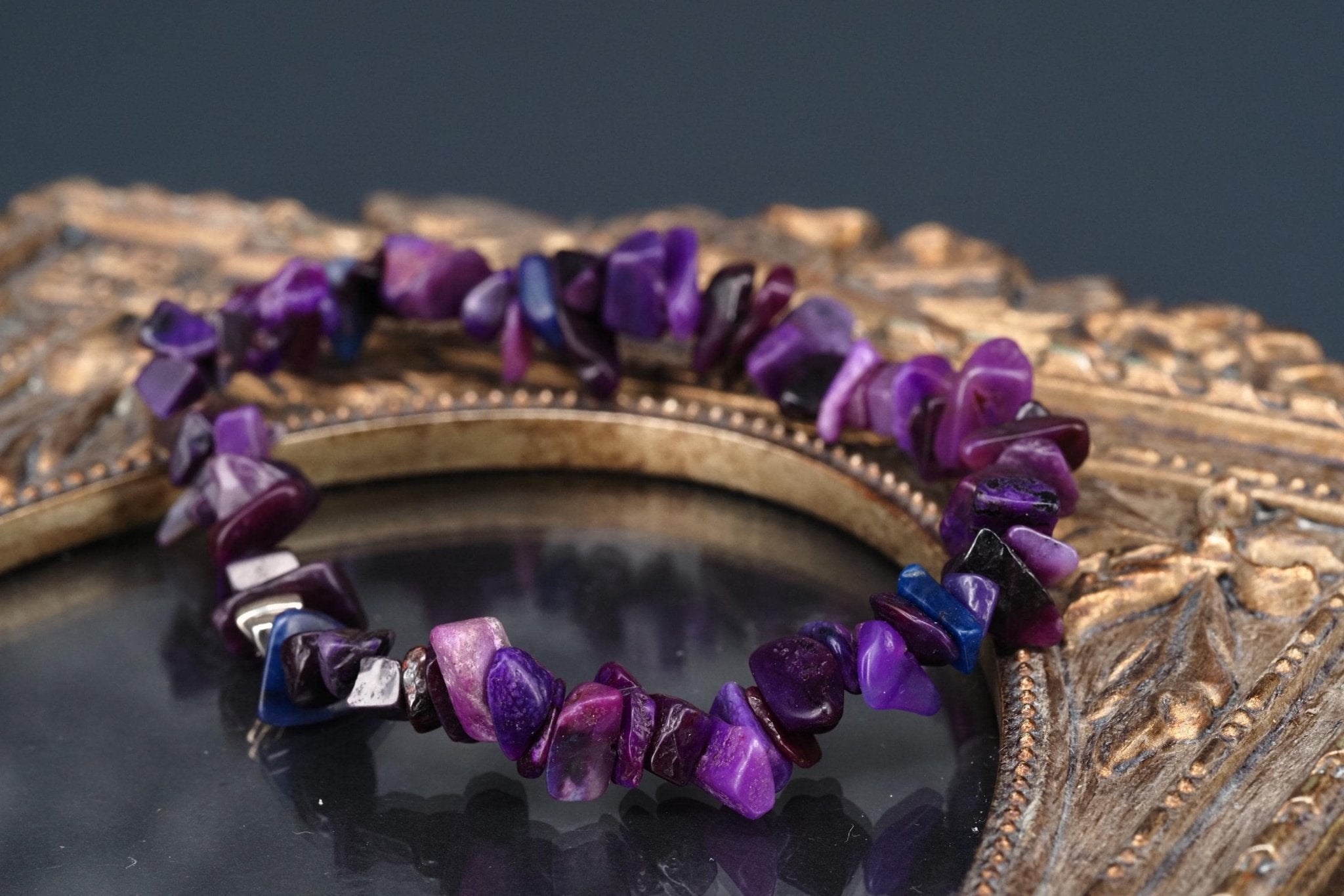 Sugilit Armband echtes lila elastisches Armband Unisex