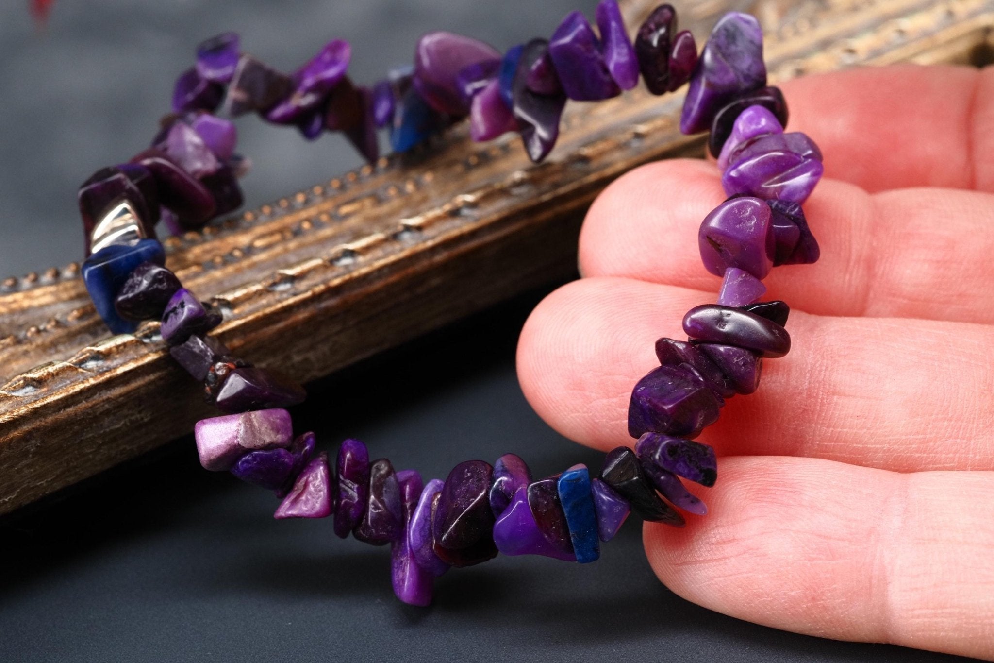 Sugilit Armband echtes lila elastisches Armband Unisex