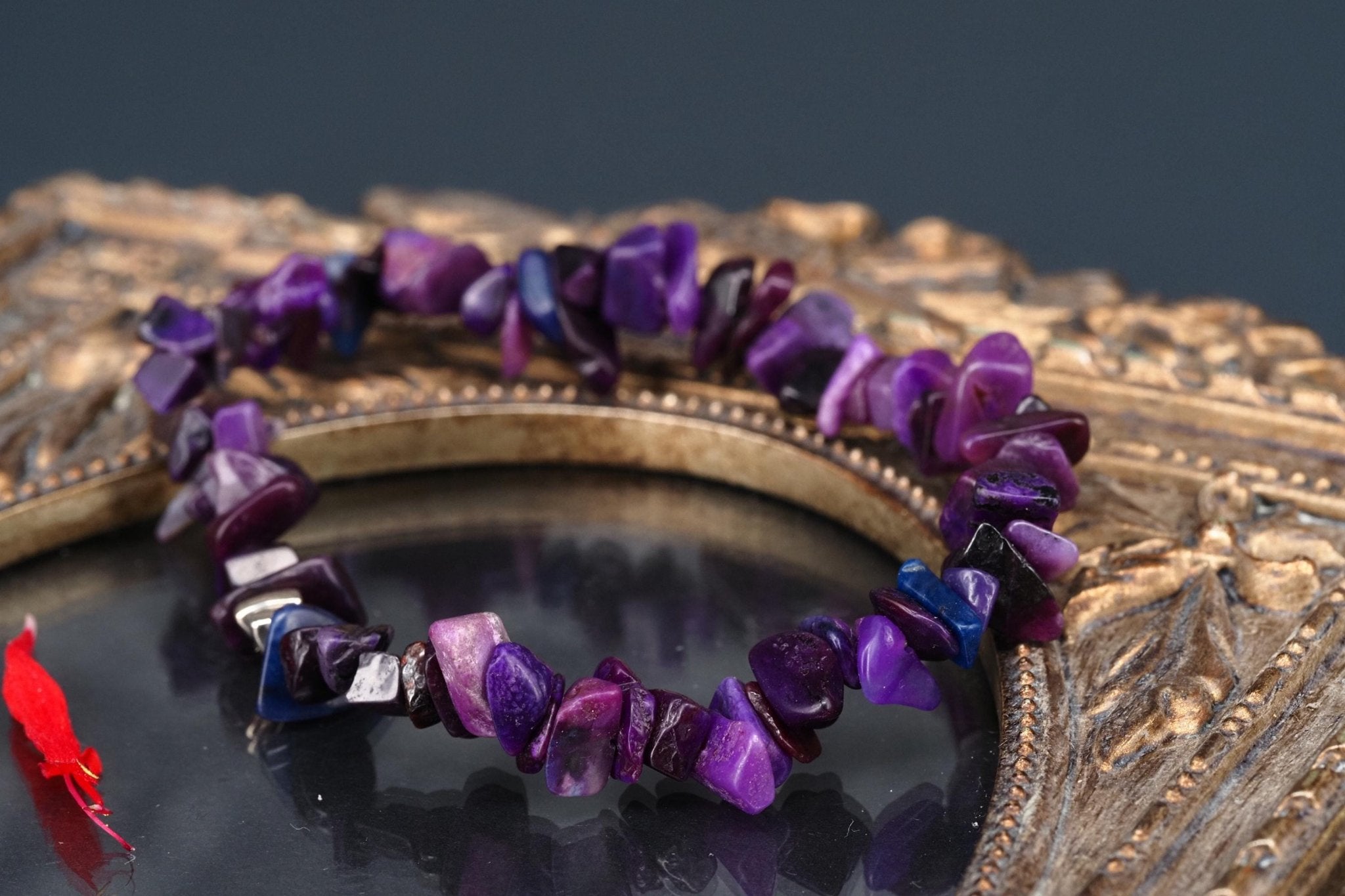 Sugilit Armband echtes lila elastisches Armband Unisex