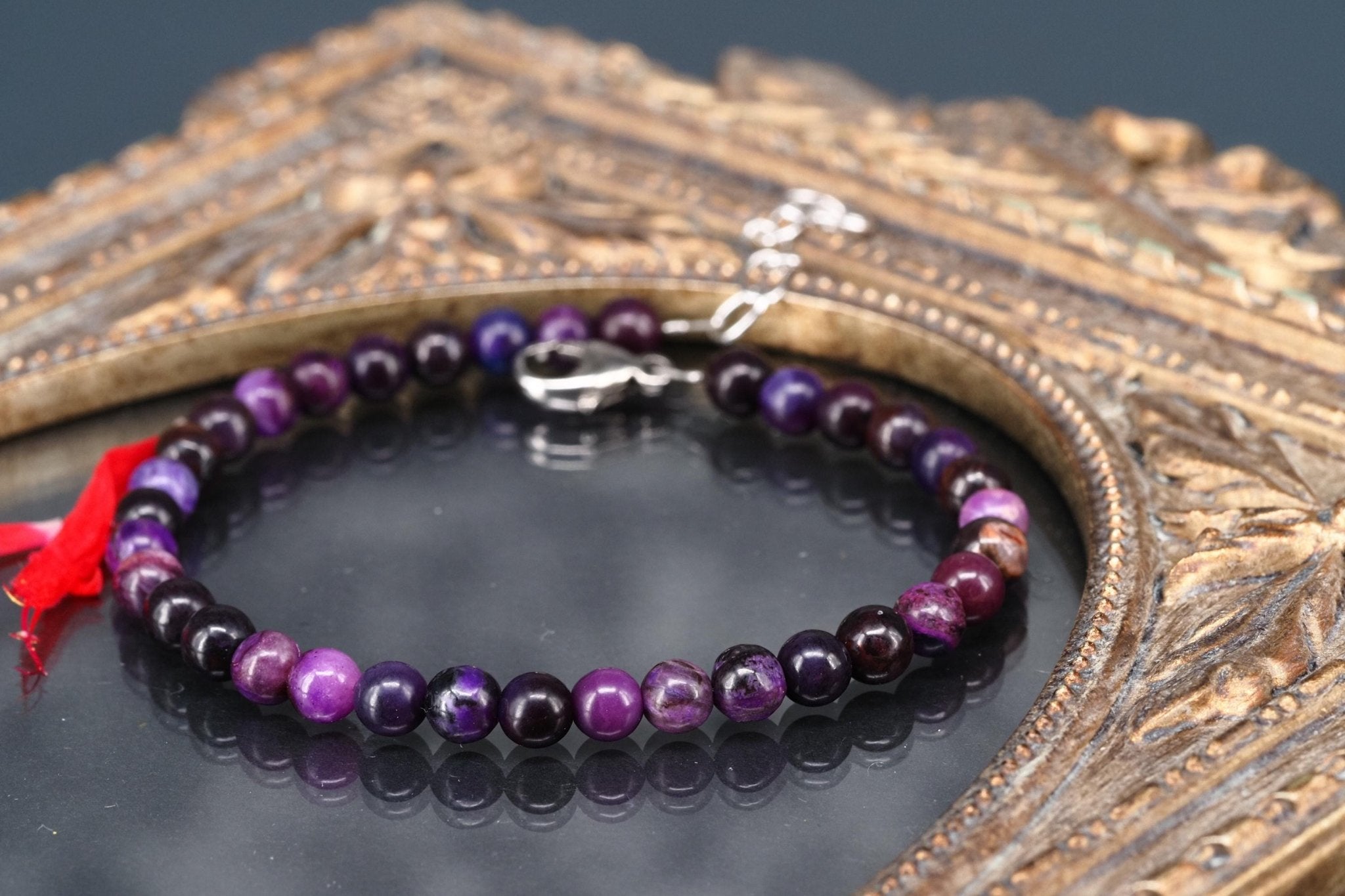 Sugilit Armband echtes lila Kugelarmband 19 - 22cm