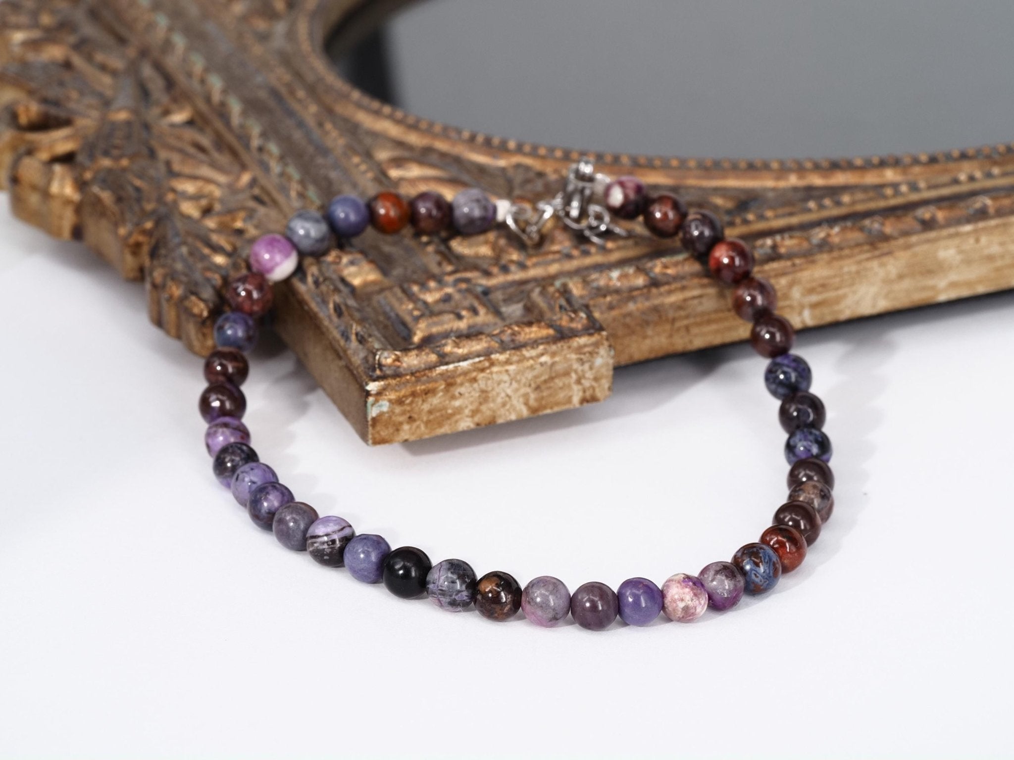 Sugilith Armband – echter, unbehandelter Natur - Edelstein Länge 20,5 zu 23cm