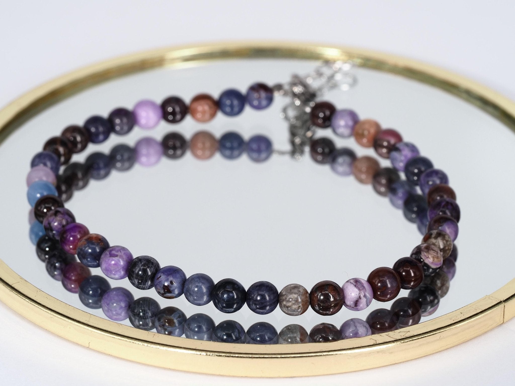 Sugilith Armband – echter, unbehandelter Natur - Edelstein Länge 20,5 zu 23cm