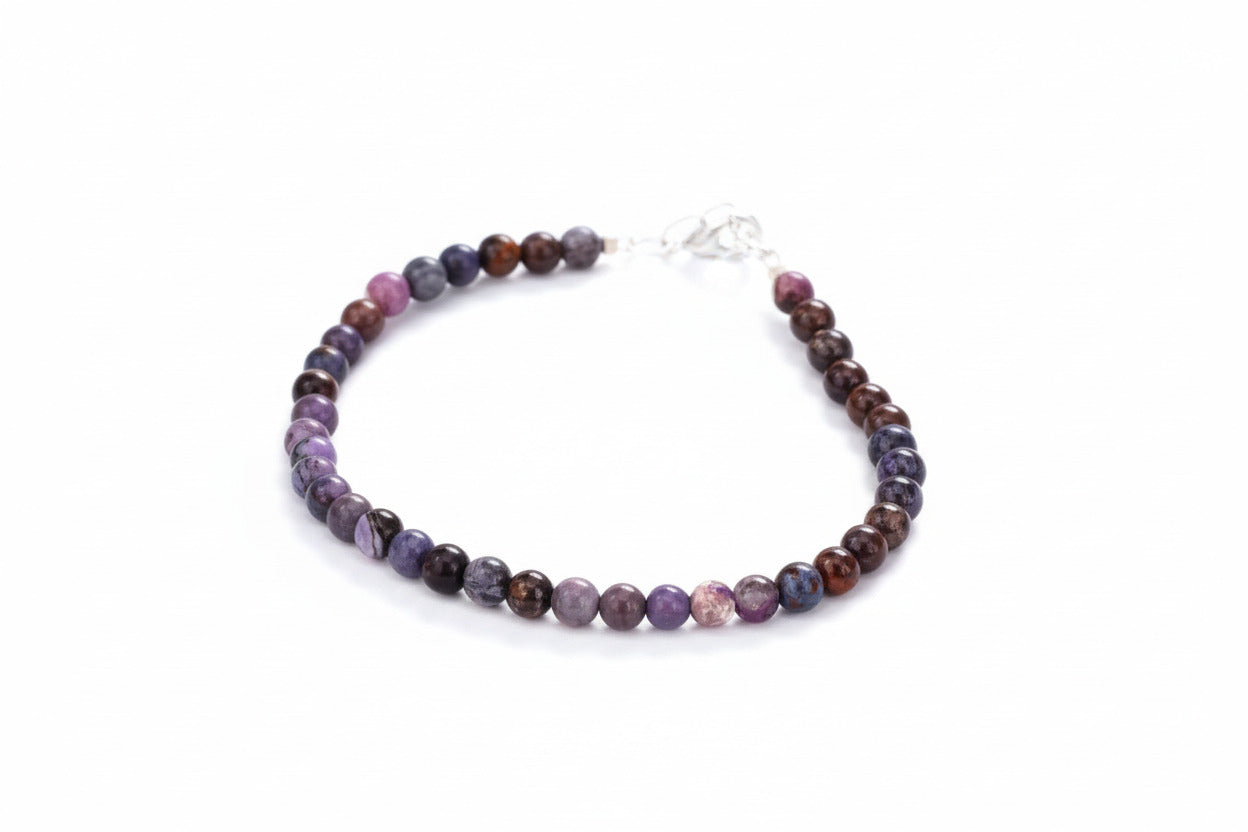 Sugilith Armband – echter, unbehandelter Natur - Edelstein Länge 20,5 zu 23cm
