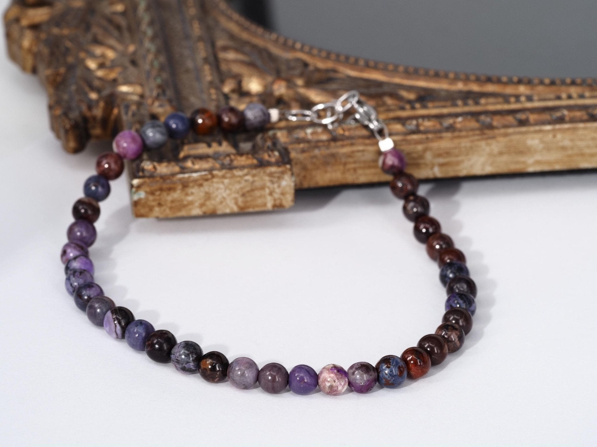 Sugilith Armband – echter, unbehandelter Natur - Edelstein Länge 20,5 zu 23cm