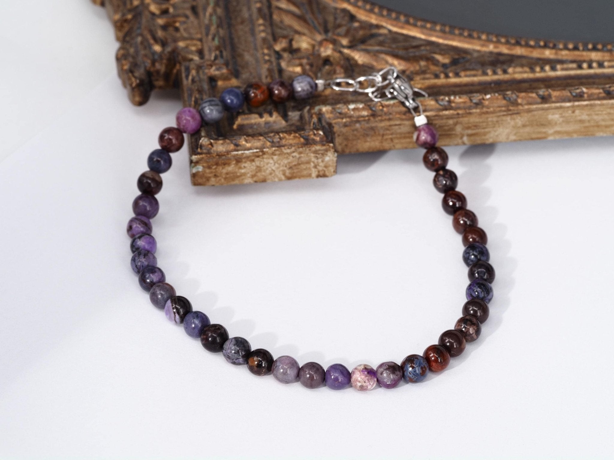 Sugilith Armband – echter, unbehandelter Natur - Edelstein Länge 20,5 zu 23cm