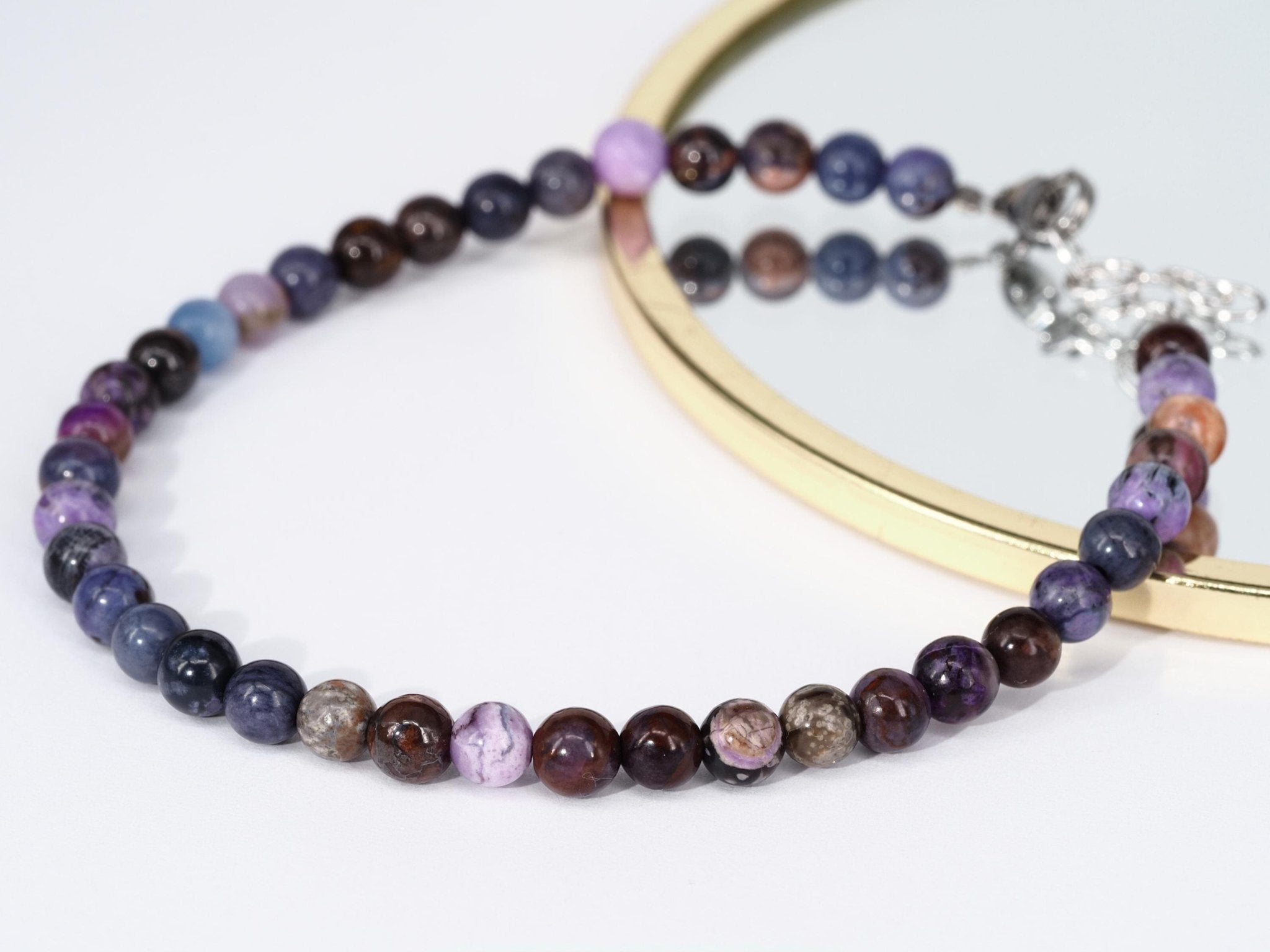 Sugilith Armband – echter, unbehandelter Natur - Edelstein Länge 20,5 zu 23cm