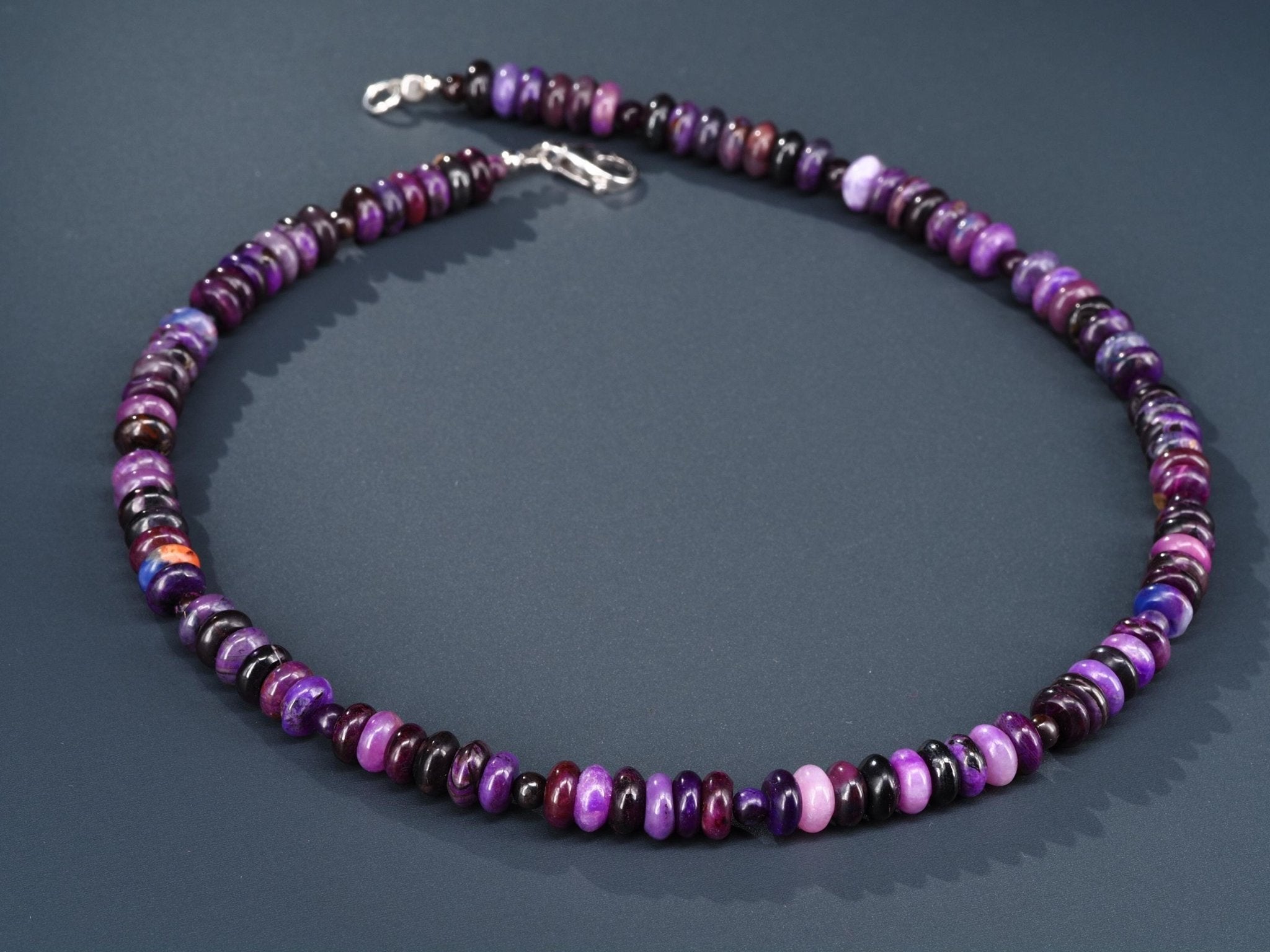 Sugilith Kette 100% Natur Halskette Rondelle Lila Edelstein