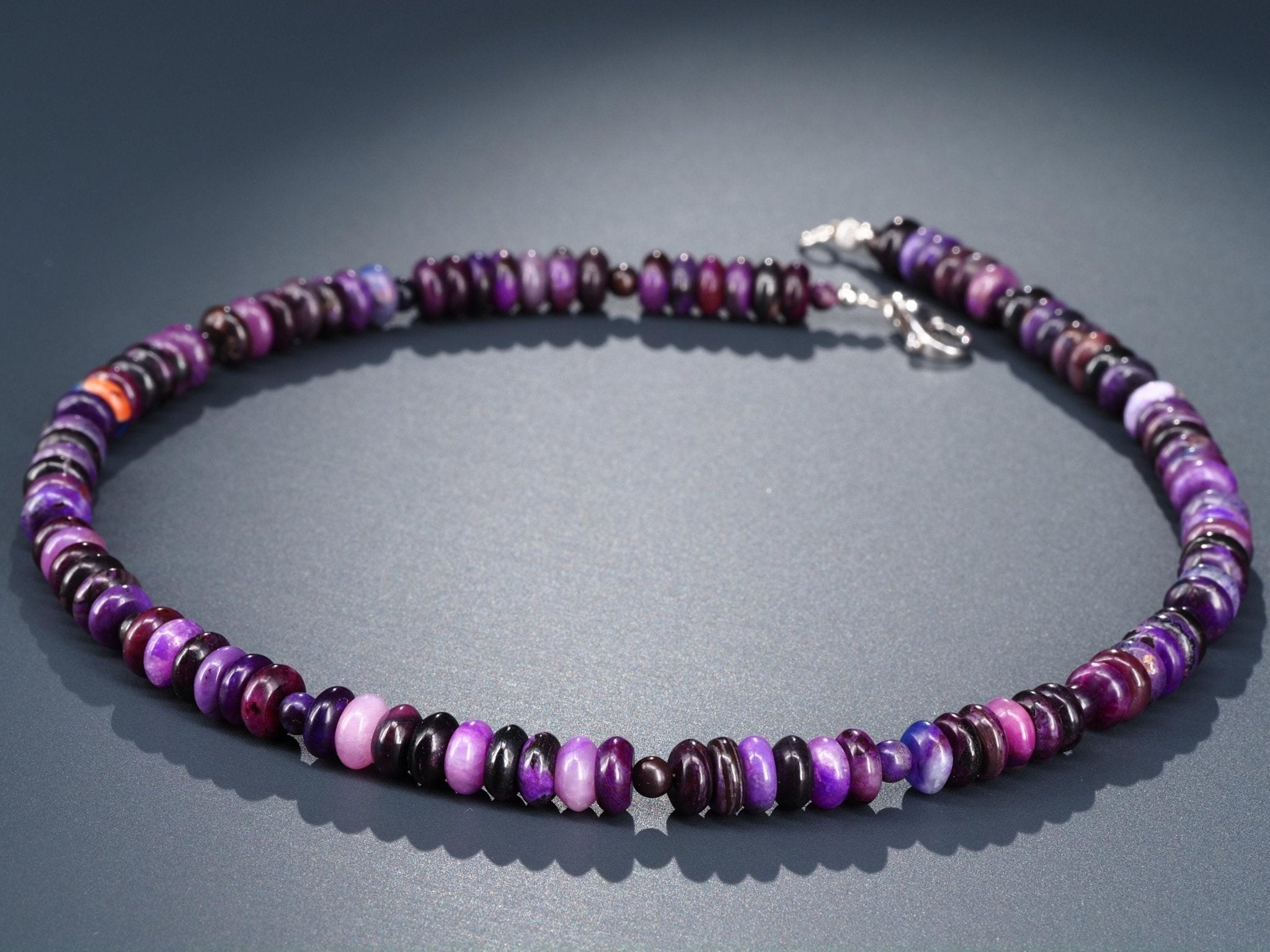 Sugilith Kette 100% Natur Halskette Rondelle Lila Edelstein