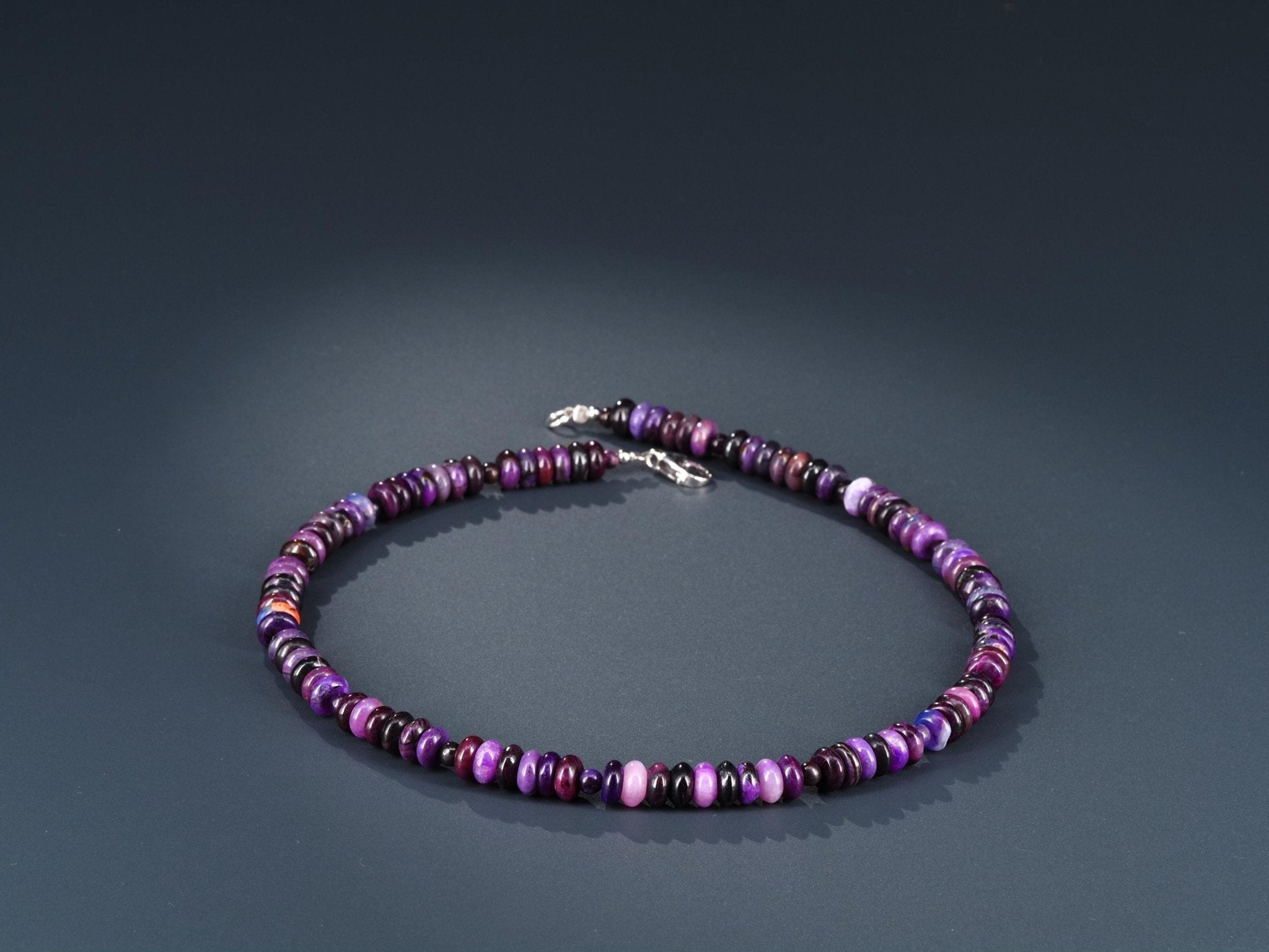 Sugilith Kette 100% Natur Halskette Rondelle Lila Edelstein