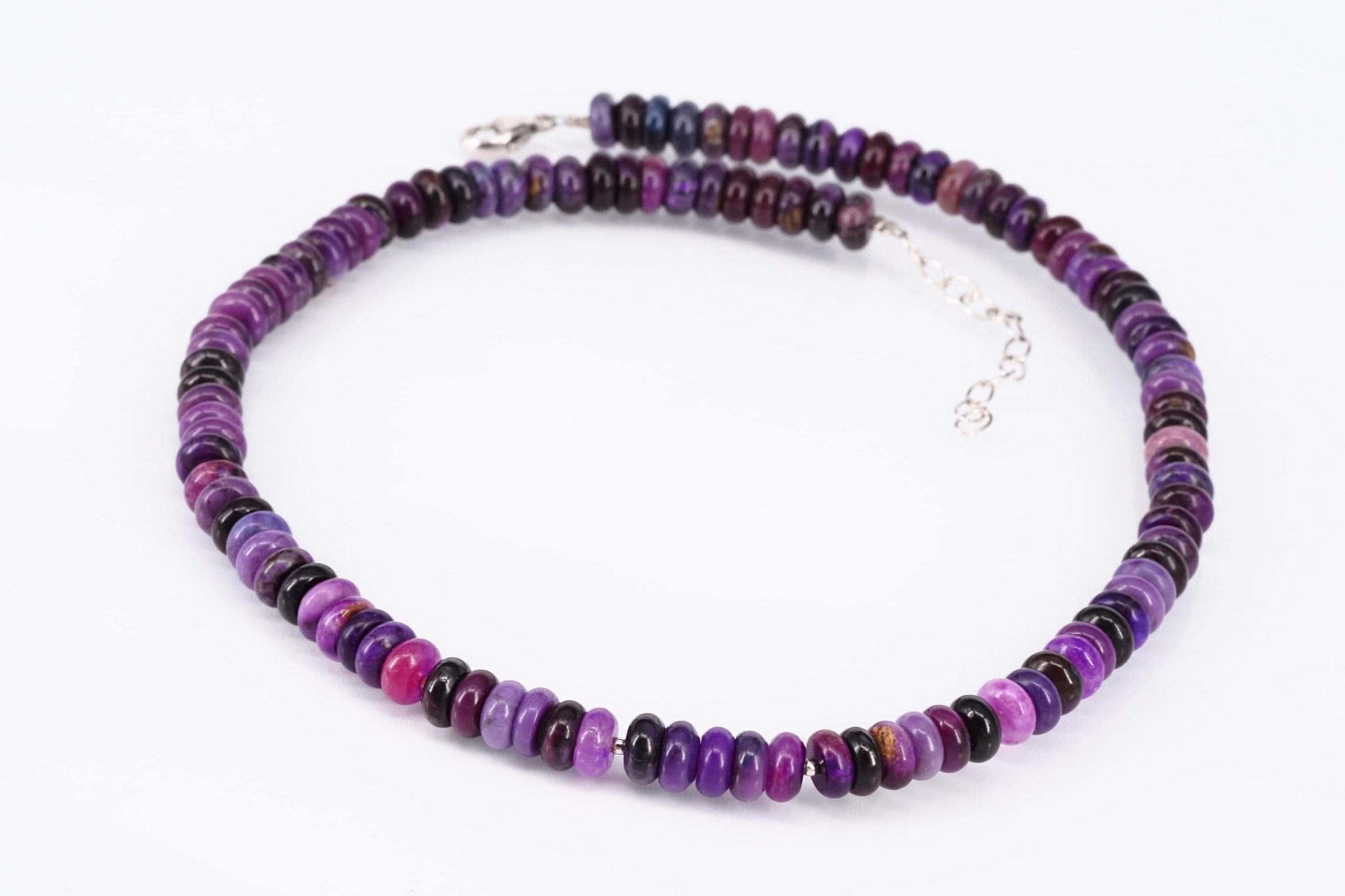 Sugilith Kette 8mm lila Edelstein Rondelle unbehandelt