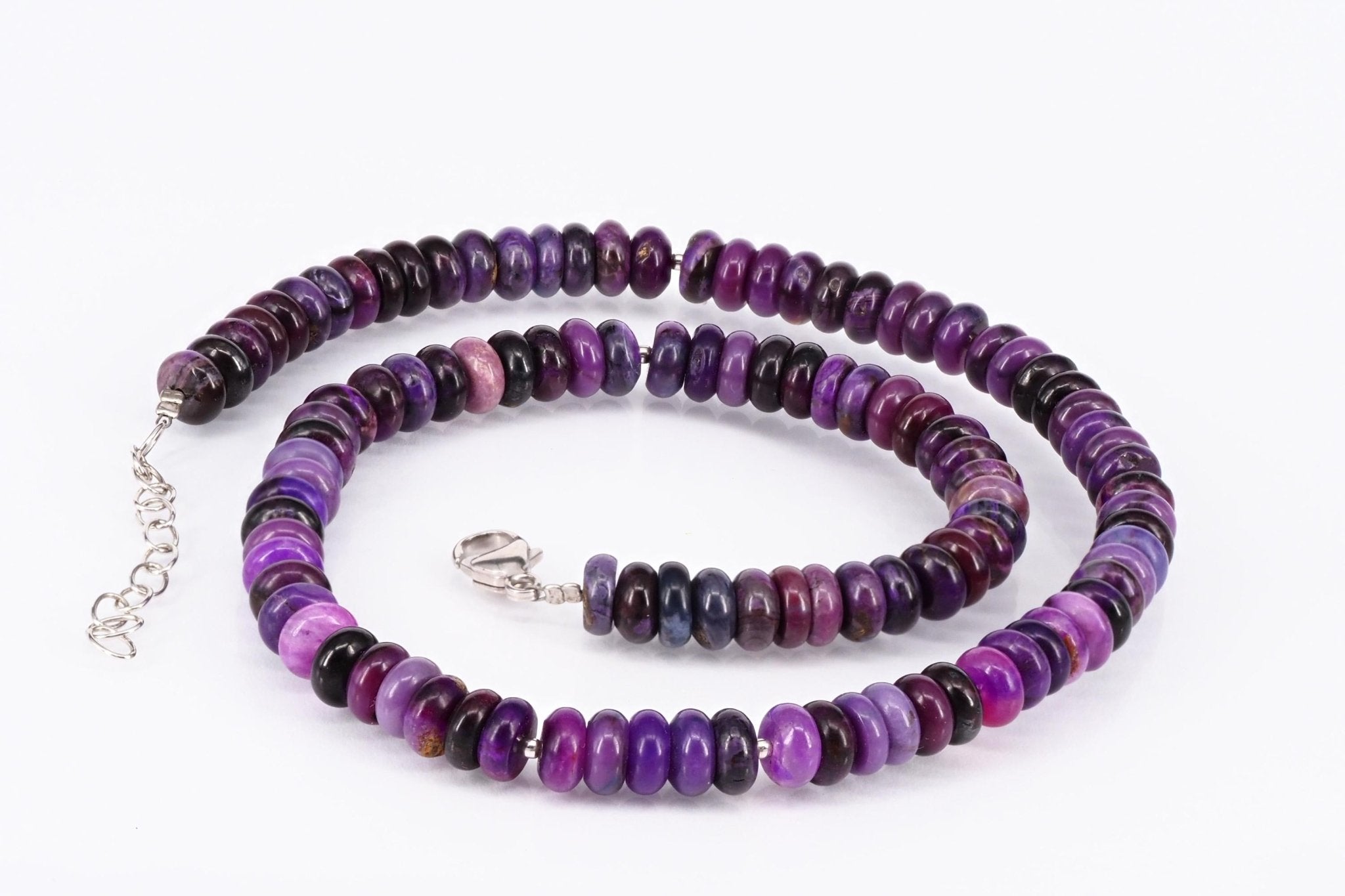 Sugilith Kette 8mm lila Edelstein Rondelle unbehandelt