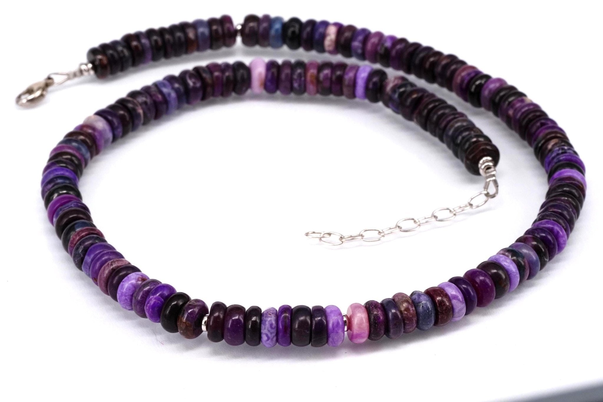 Sugilith Kette Silber lila 47cm echte Edelsteinkette