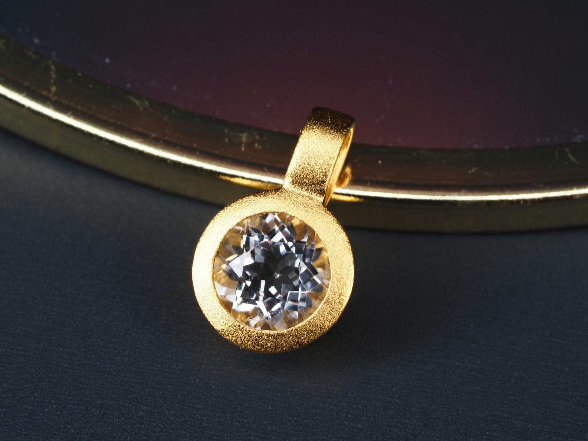 Topas Anhänger Sterling Silber vergoldet Kettenanhänger