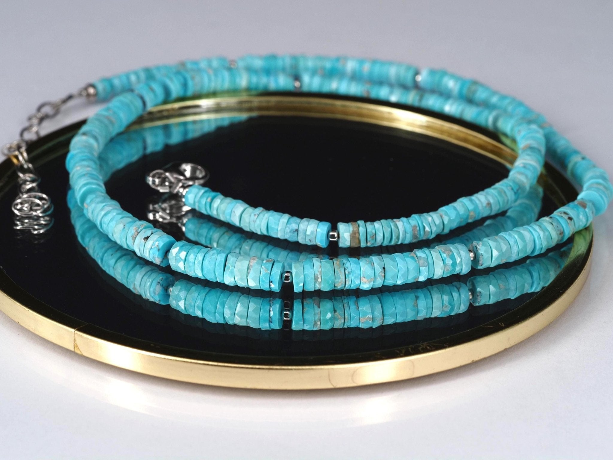 Türkis Kette Arizona Türkis Edelstein Kette Sterlingsilber Boho Kette Frauen