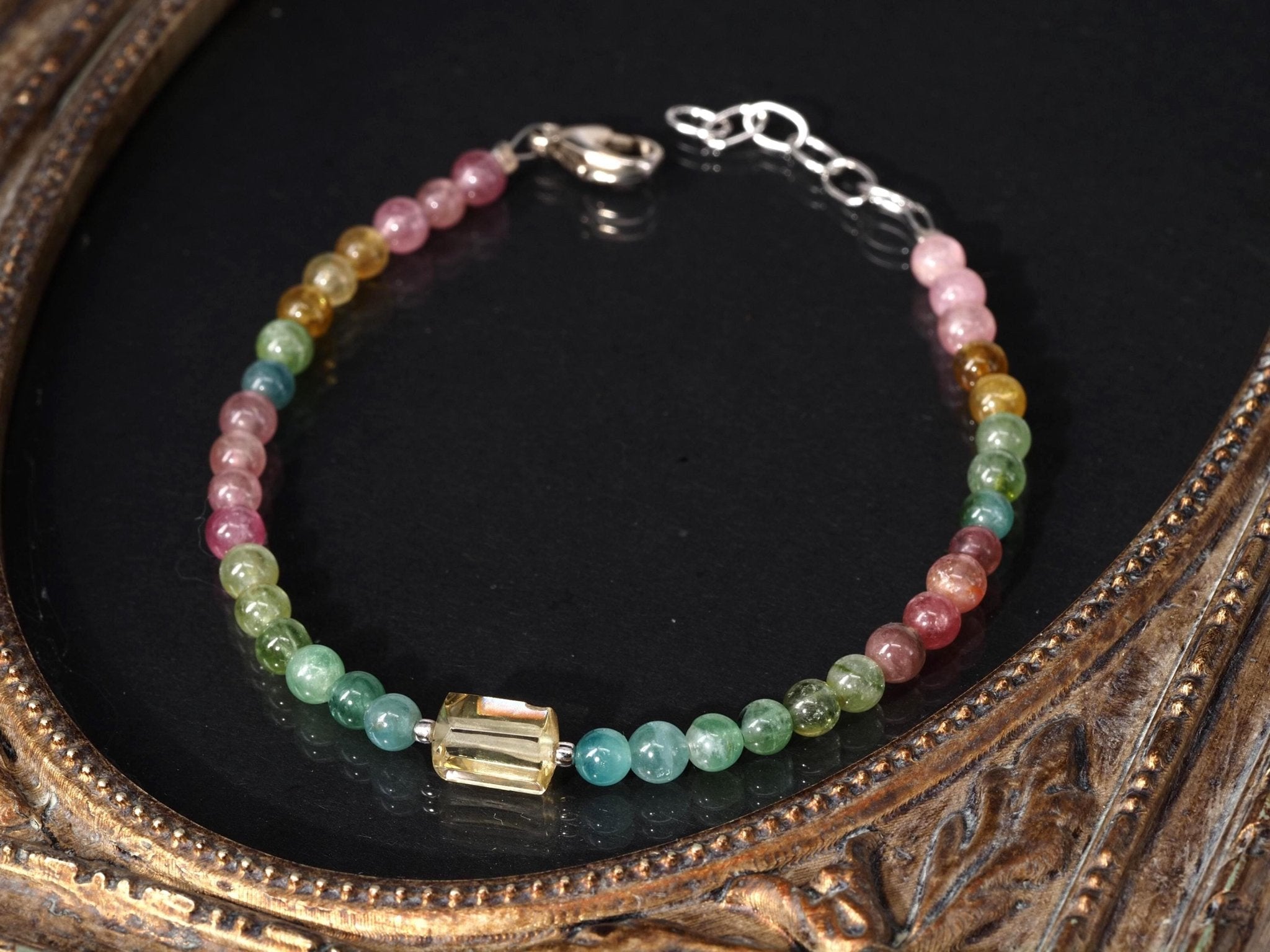 Turmalin Armband multicolor Heliodor Sterling Silber