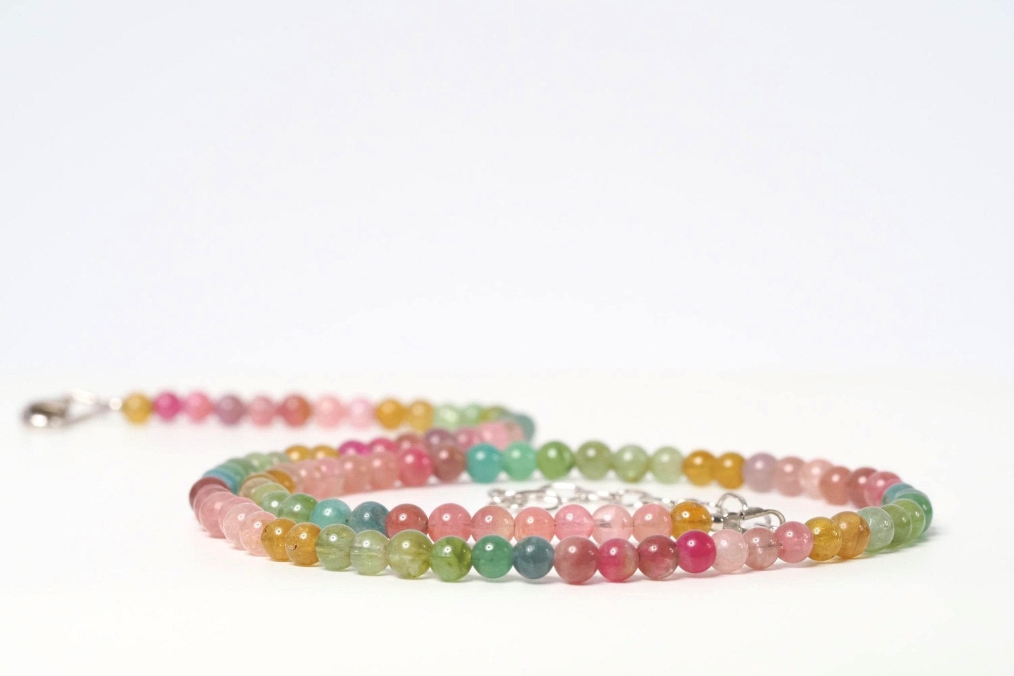 Turmalin Kette bunt 41,5cm plus 5cm Sterling Silber