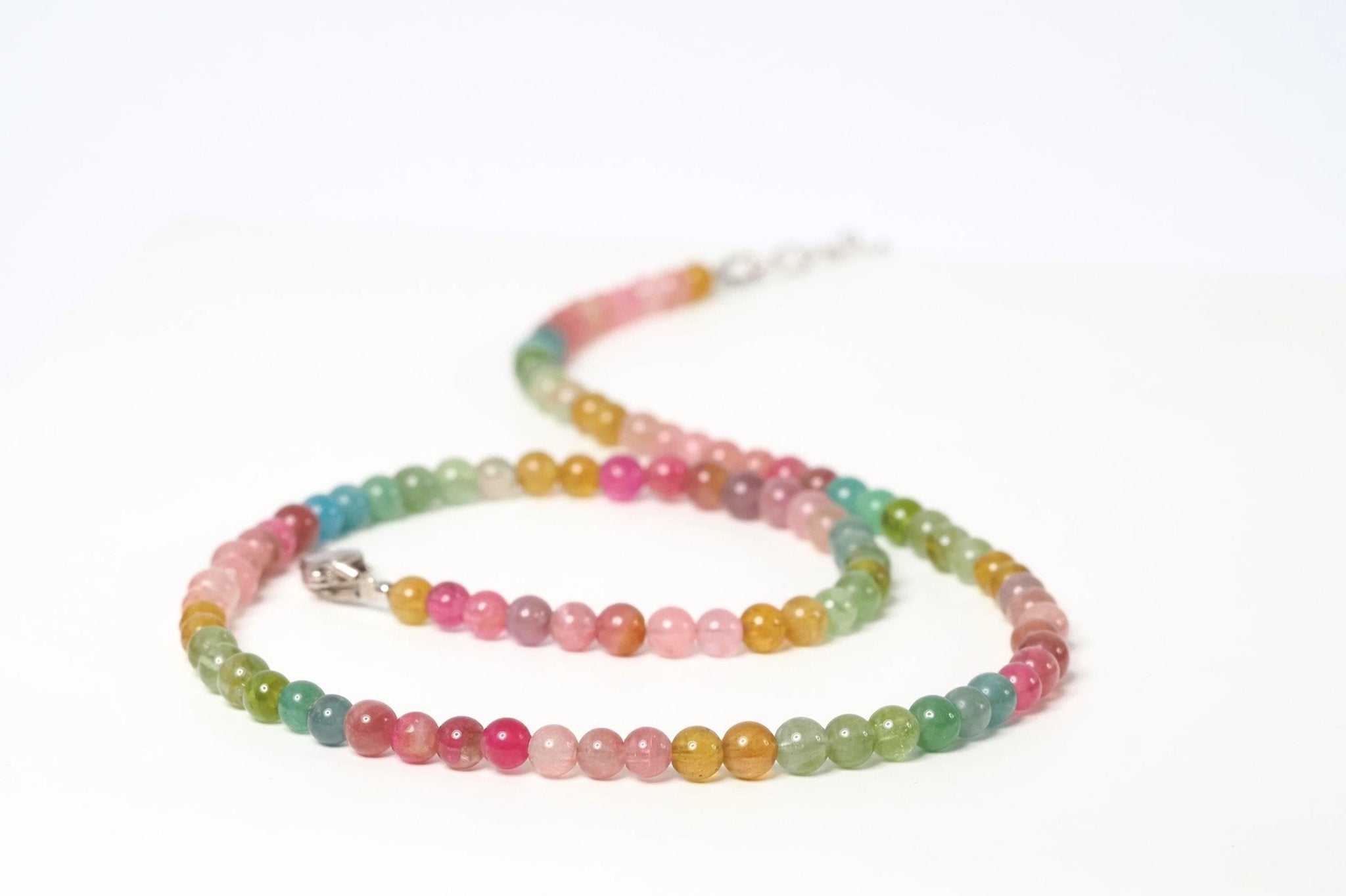 Turmalin Kette bunt 41,5cm plus 5cm Sterling Silber