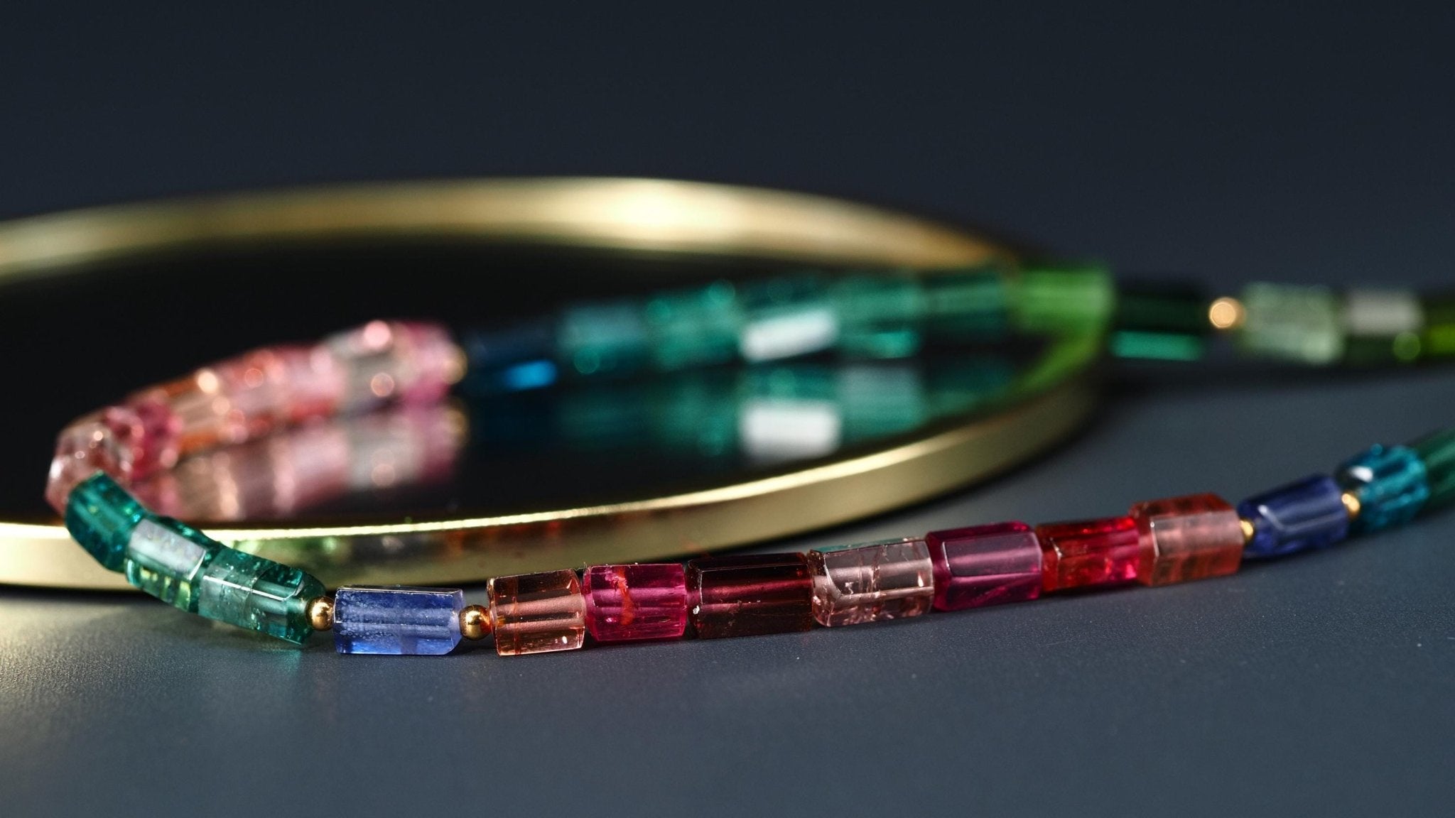 Turmalin Kette Gold – mehrfarbige Turmalin Halskette in bester Qualität, natürliche Edelsteine