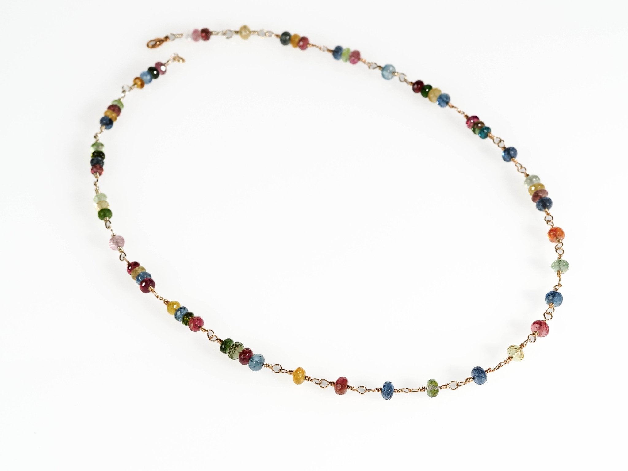 Turmalin Kette Turmalin bunt aus solid 9kt Gold