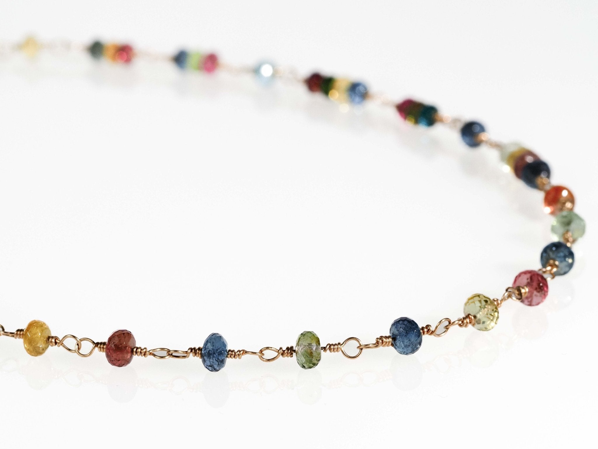 Turmalin Kette Turmalin bunt aus solid 9kt Gold